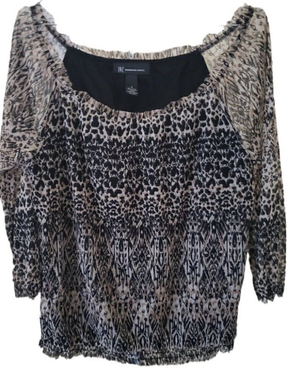 INC International Concepts Leopard Pattern Woman's Blouse